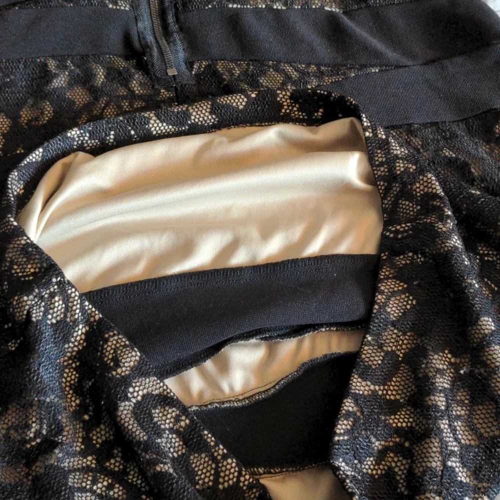 *SOLD*Torrid Black & Nude Lace Layered Bodycon Mini Dress - Picture 10 of 15